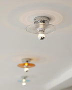 Curios Lumière de Plafond Spirale en verre Avec Base en Chrome - Neutralighting