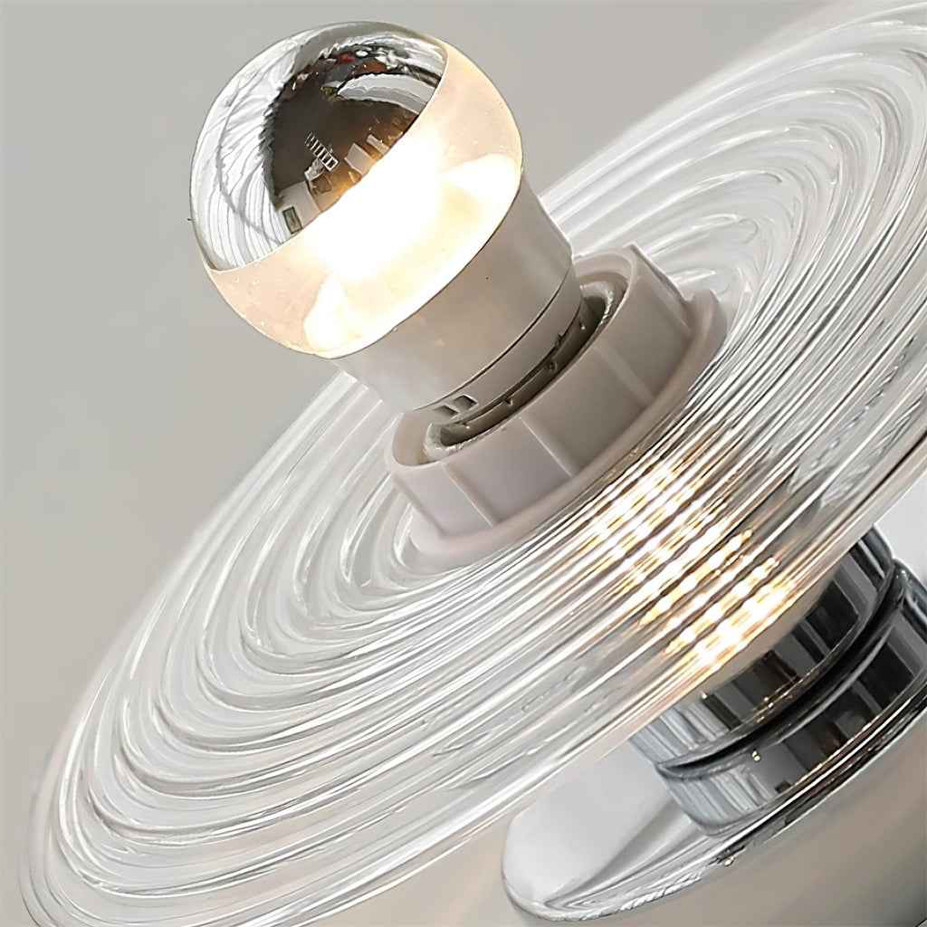 Curios Lumière de Plafond Spirale en verre Avec Base en Chrome - Neutralighting