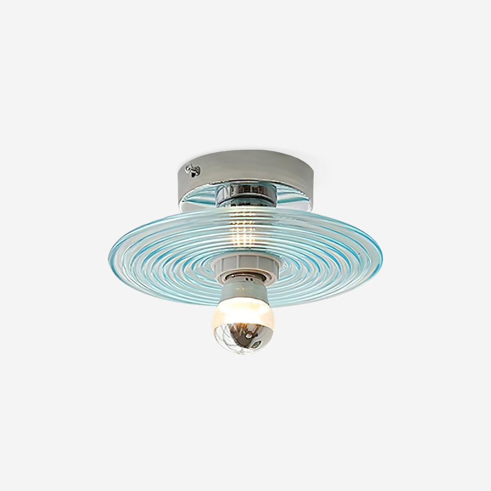 Curios Plafonnier Ondulation Verre Chrome Moderne - Neutralighting