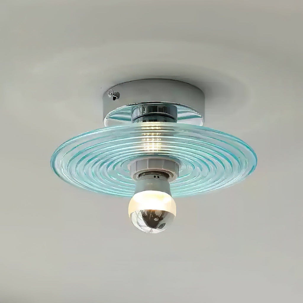 Curios Lumière de Plafond Spirale en verre Avec Base en Chrome - Neutralighting