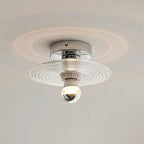 Curios Plafonnier Ondulation Verre Chrome Moderne - Neutralighting