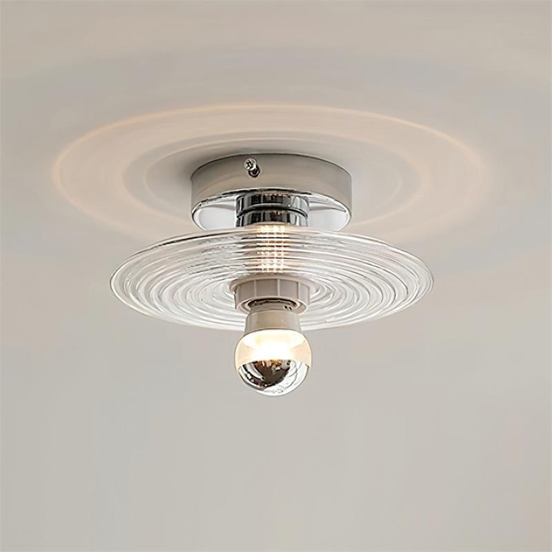 Curios Plafonnier Ondulation Verre Chrome Moderne - Neutralighting
