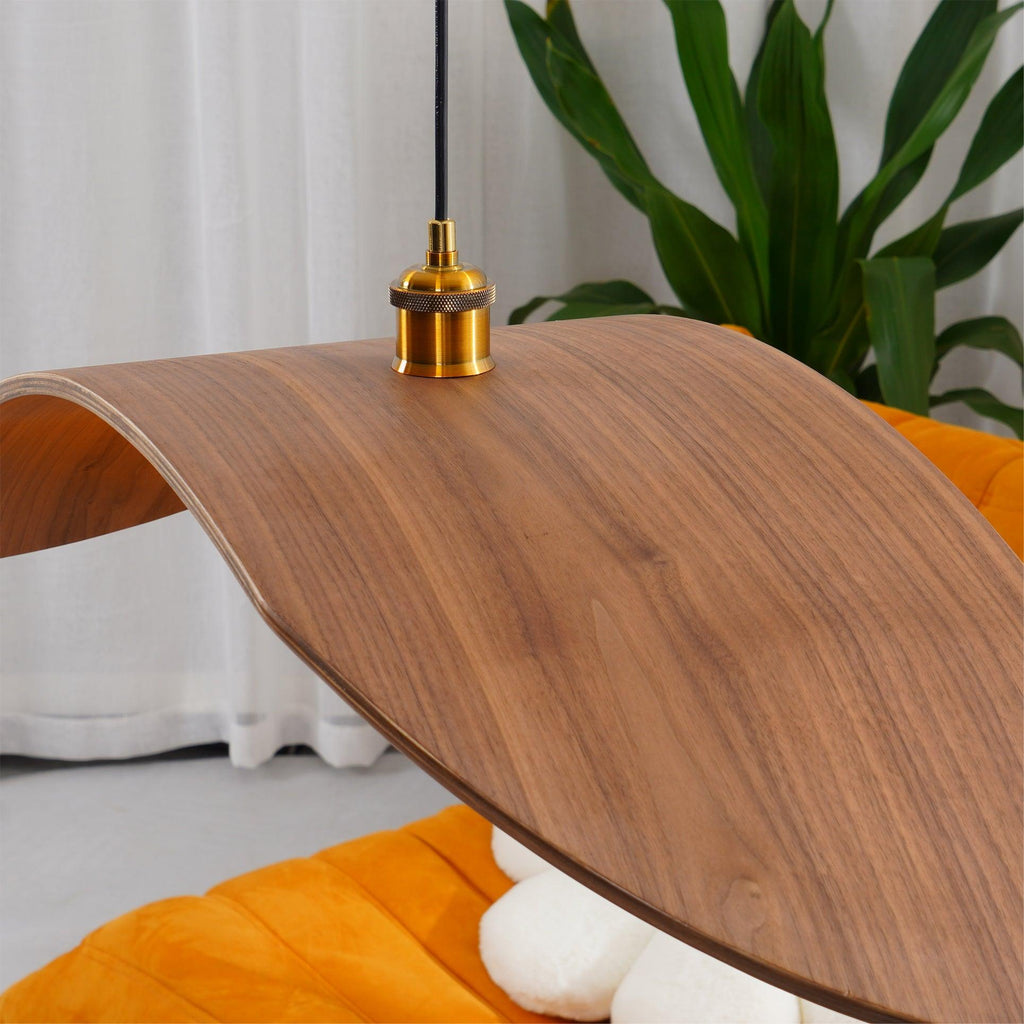 Muto Suspension Incuvré Minimaliste, Metal/Bois, Bois, Chambre - Neutralighting