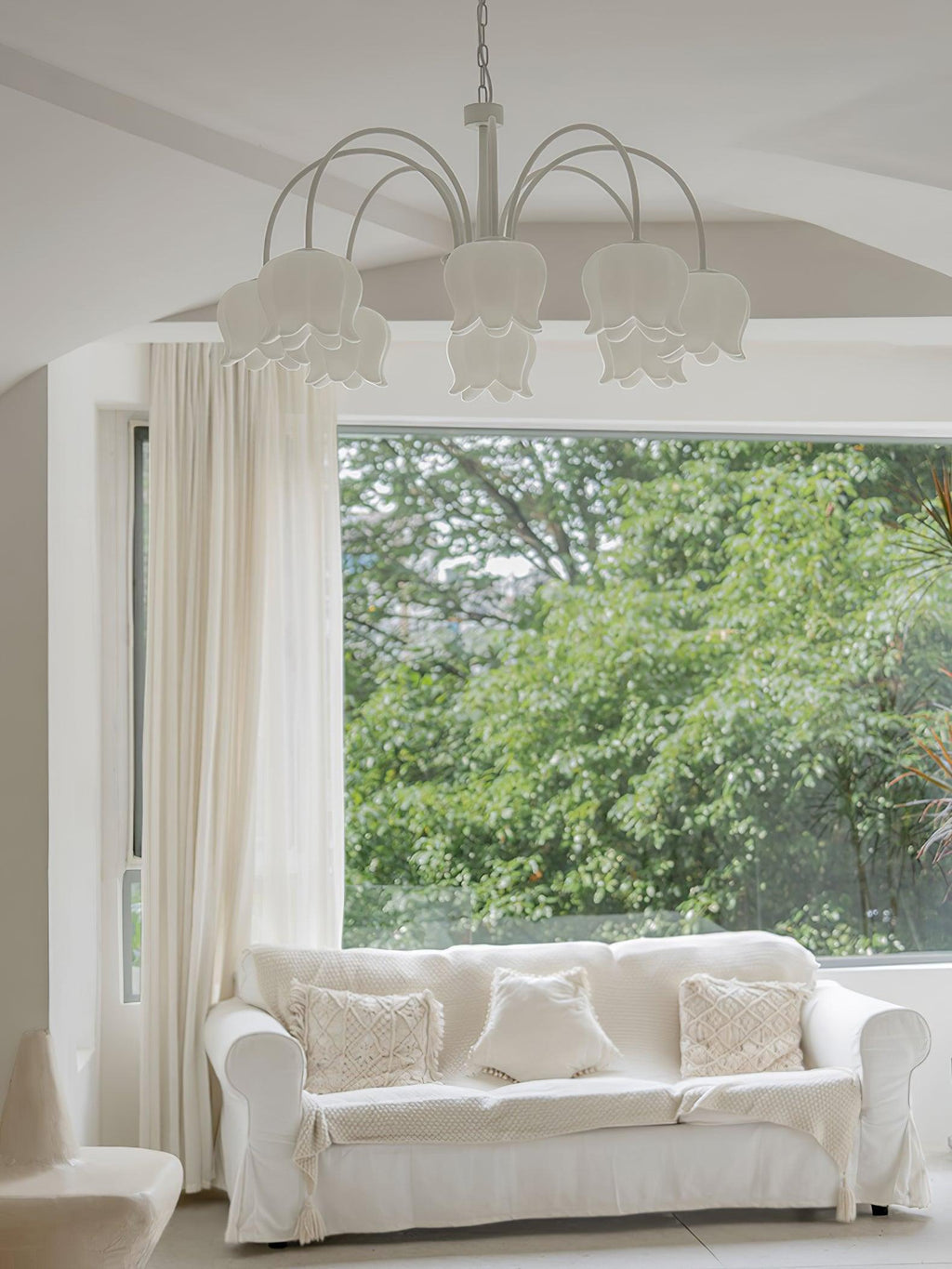 Lustra Chandelier Floral Blanc Élégant - Neutralighting