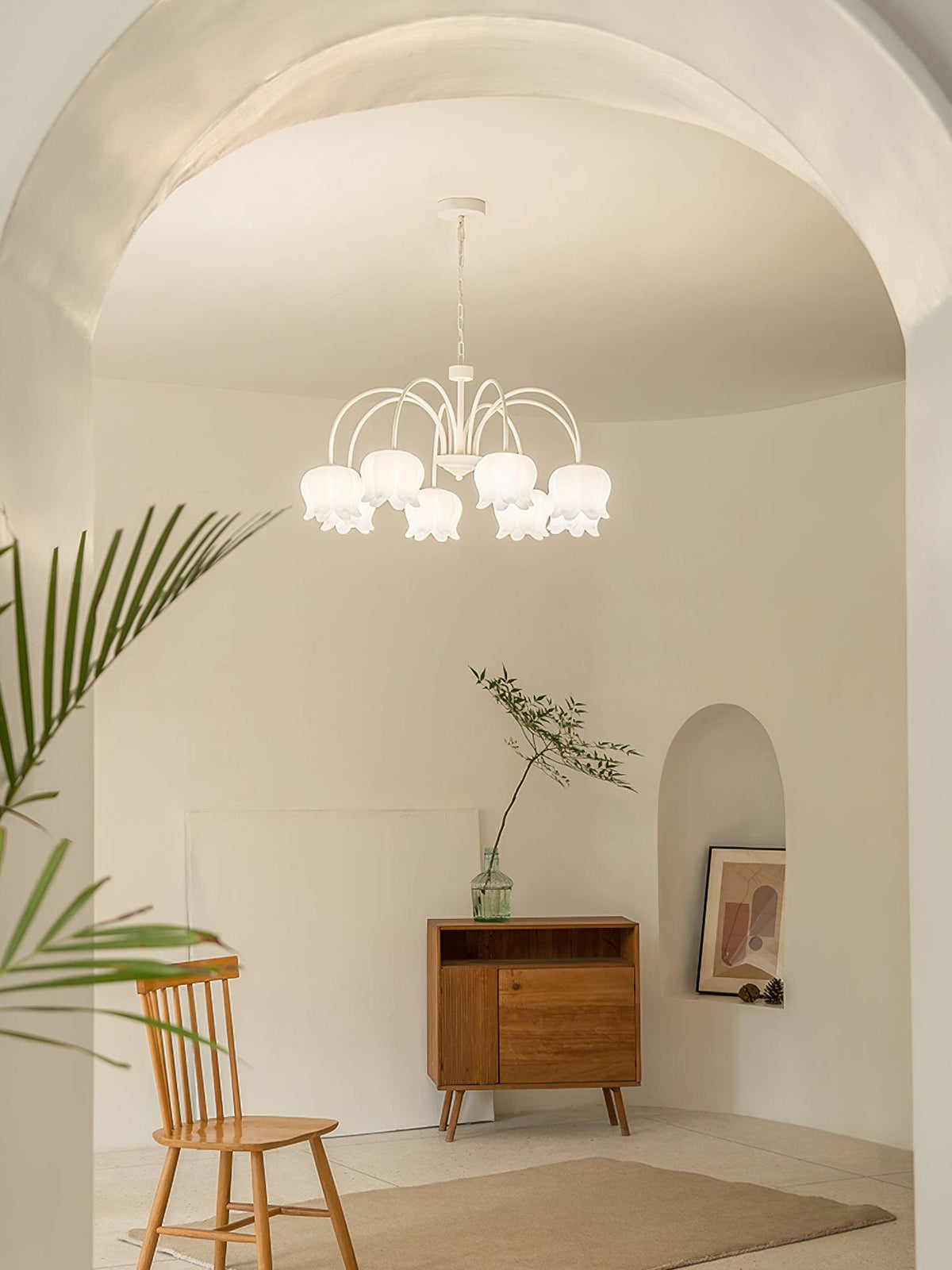Lustra Chandelier Floral Blanc Élégant - Neutralighting