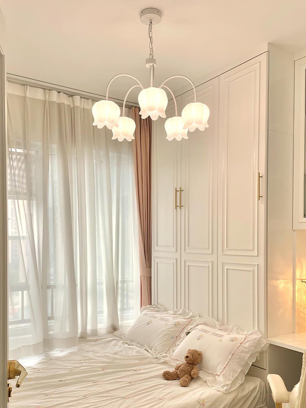 Lustra Chandelier Floral Blanc Élégant - Neutralighting