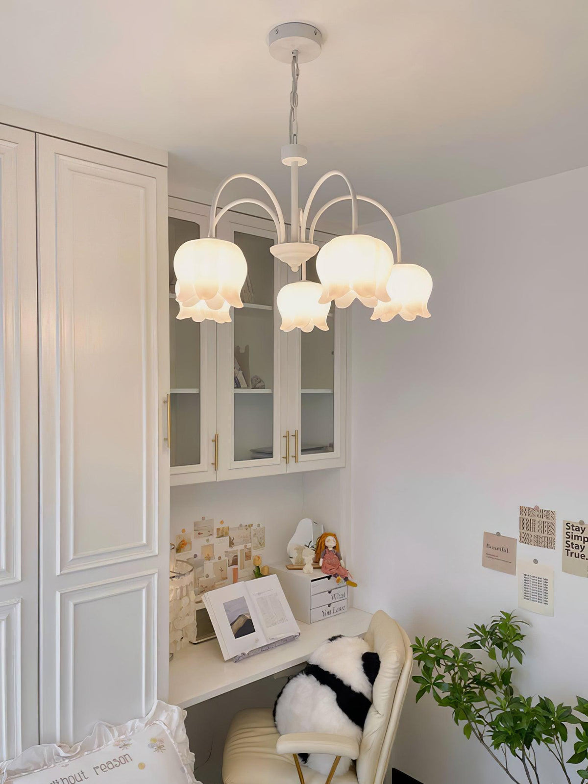 Lustra Chandelier Floral Blanc Élégant - Neutralighting