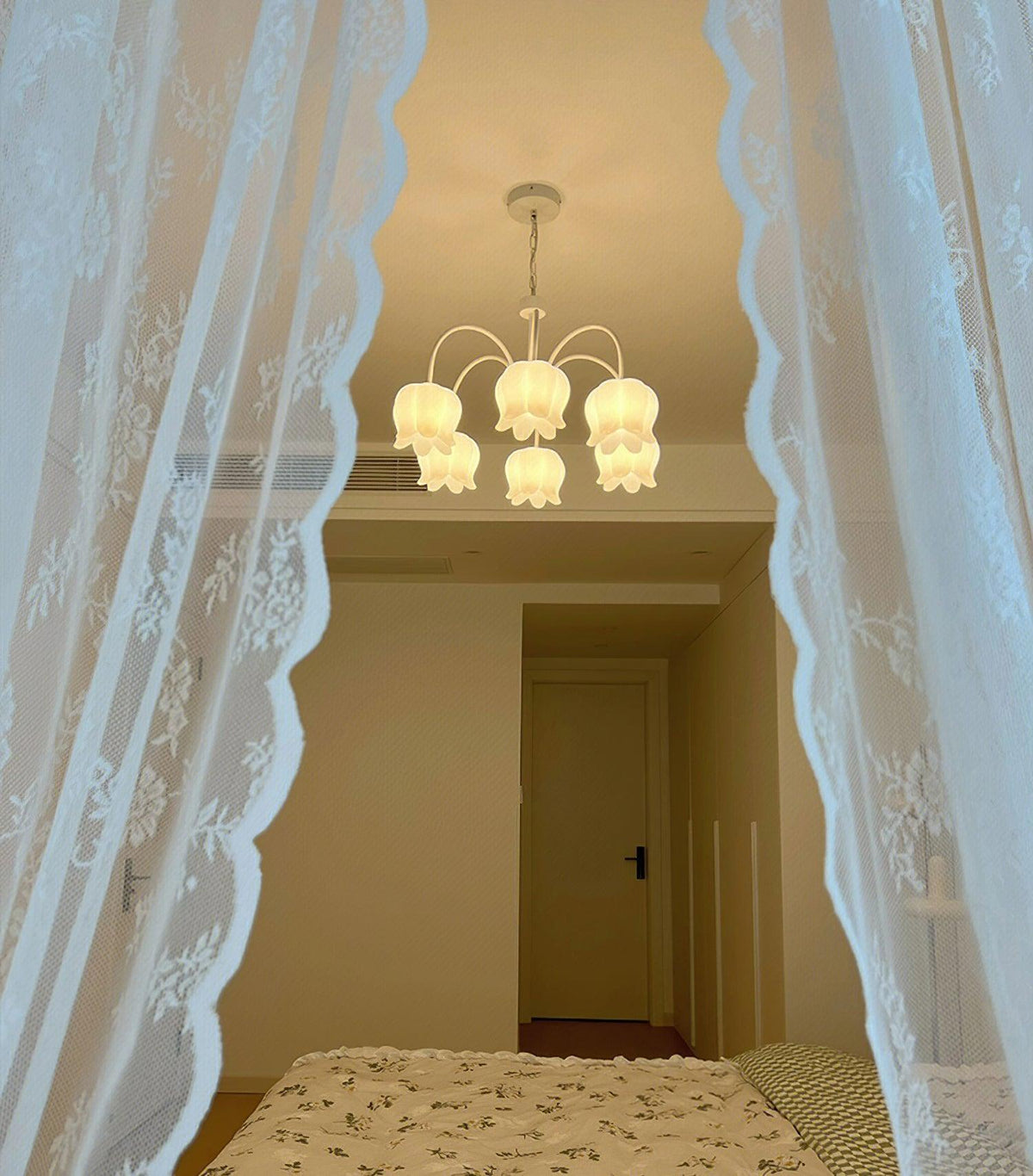 Lustra Chandelier Floral Blanc Élégant - Neutralighting