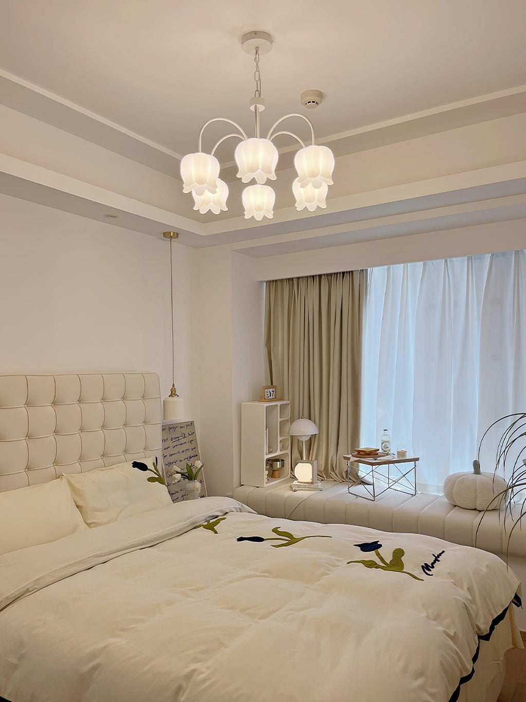 Lustra Chandelier Floral Blanc Élégant - Neutralighting