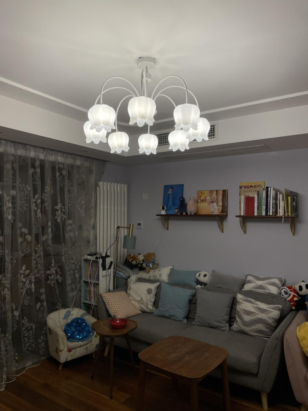 Lustra Chandelier Floral Blanc Élégant - Neutralighting