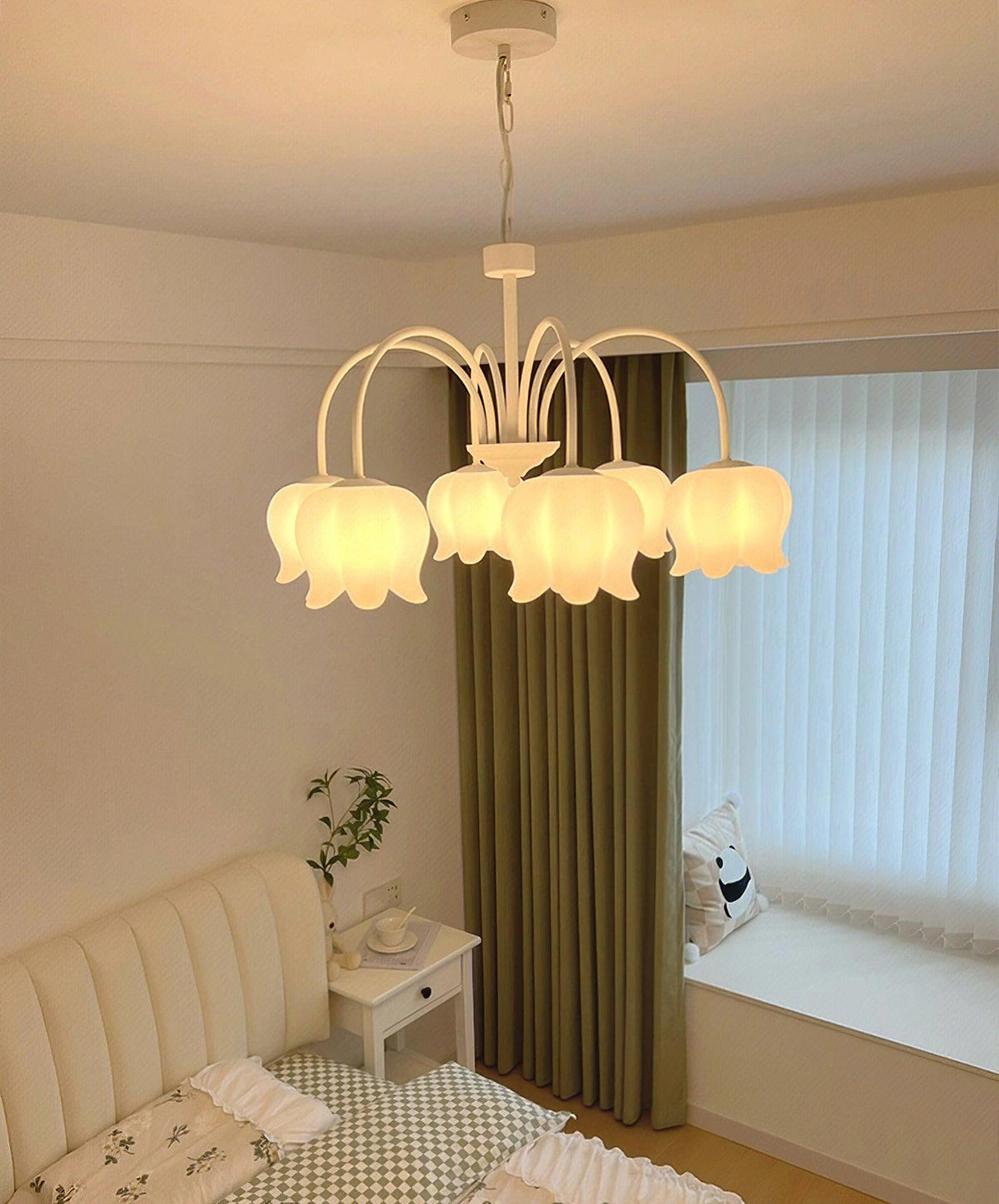 Lustra Chandelier Floral Blanc Élégant - Neutralighting