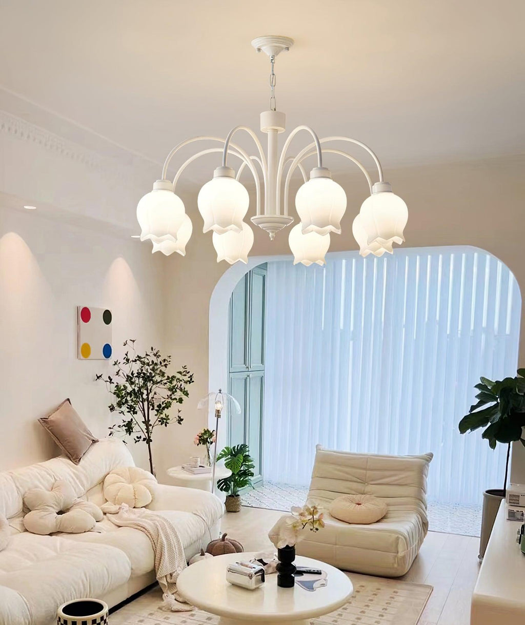 Lustra Chandelier Floral Blanc Élégant - Neutralighting