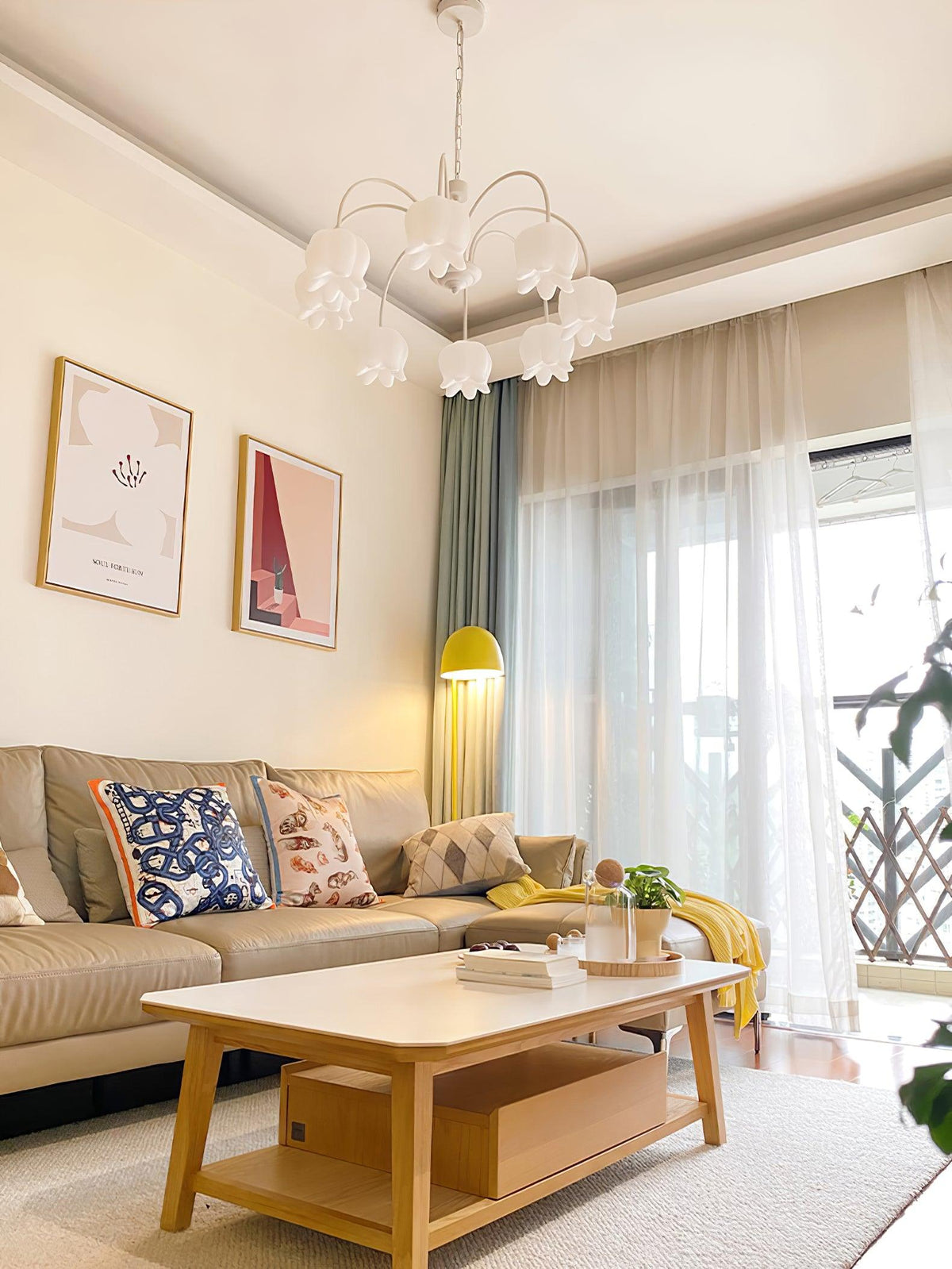 Lustra Chandelier Floral Blanc Élégant - Neutralighting