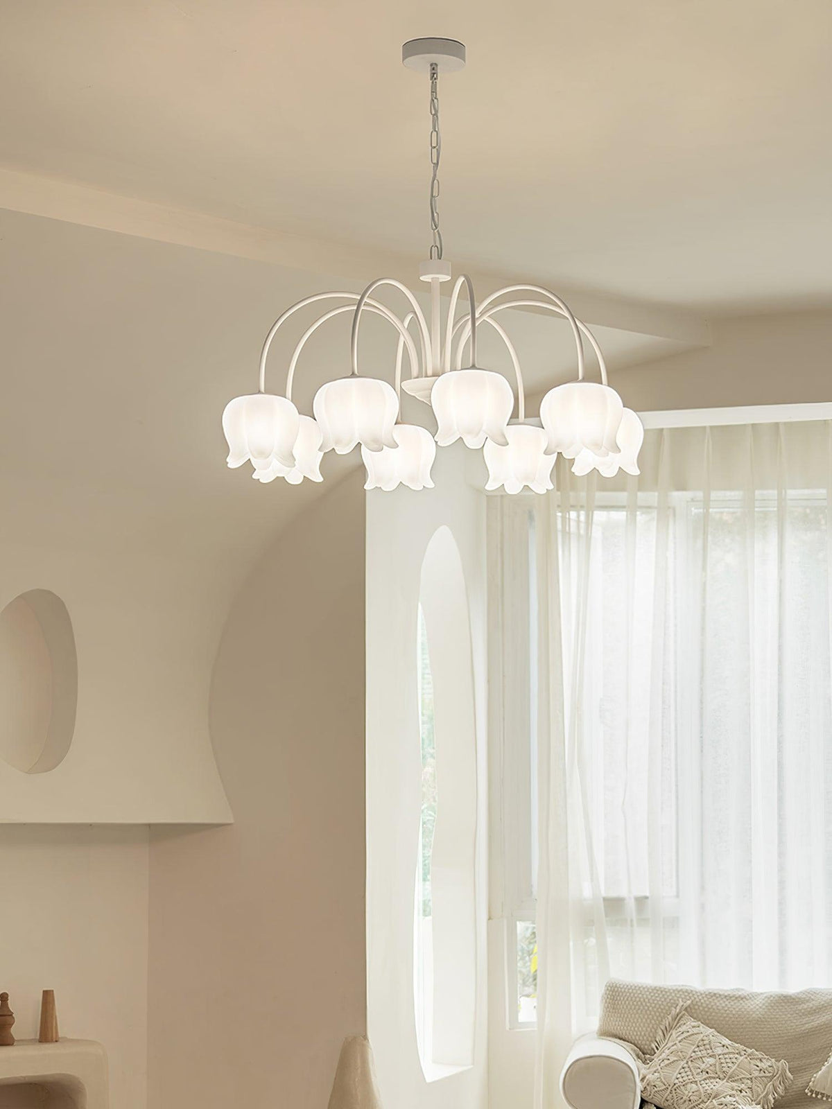 Lustra Chandelier Floral Blanc Élégant - Neutralighting