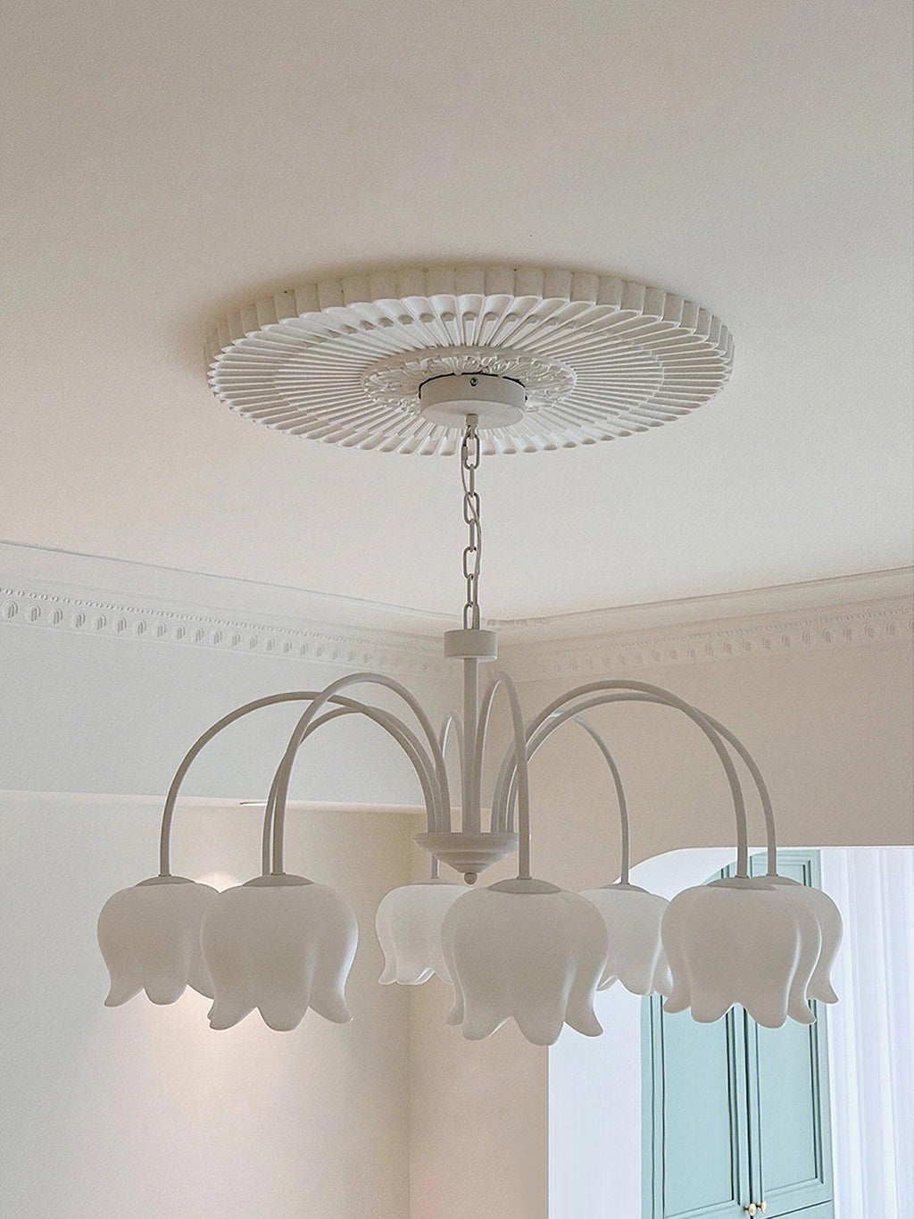 Lustra Chandelier Floral Blanc Élégant - Neutralighting