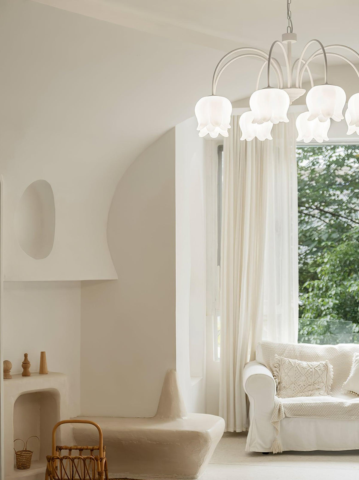 Lustra Chandelier Floral Blanc Élégant - Neutralighting