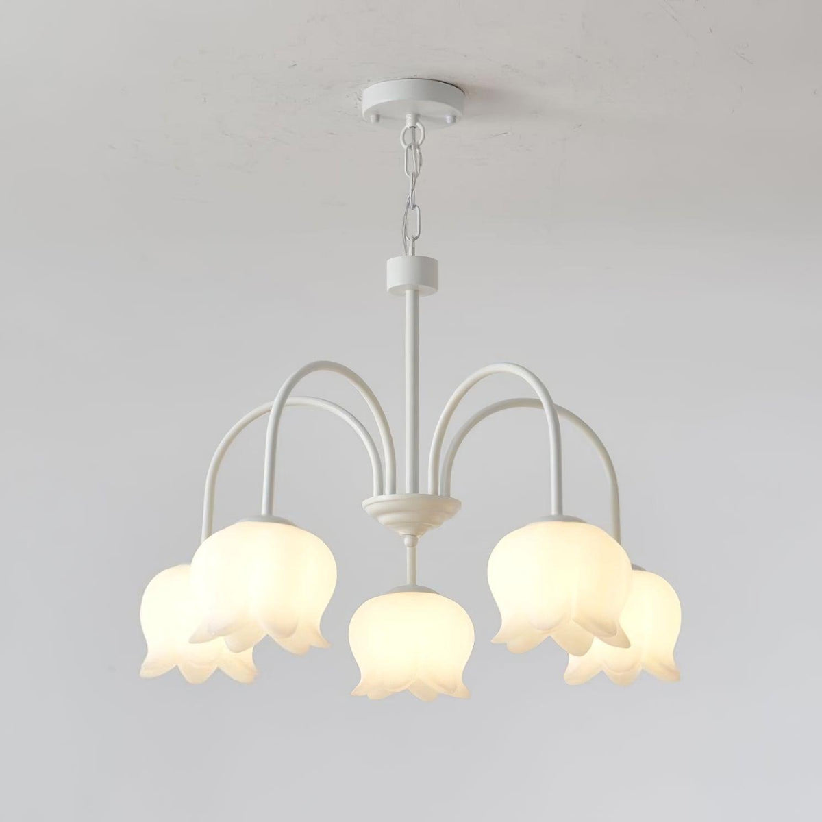 Lustra Chandelier Floral Blanc Élégant - Neutralighting