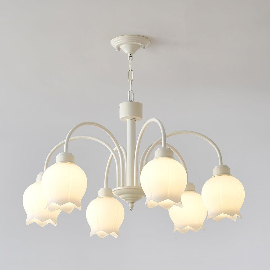 Lustra Chandelier Floral Blanc Élégant - Neutralighting