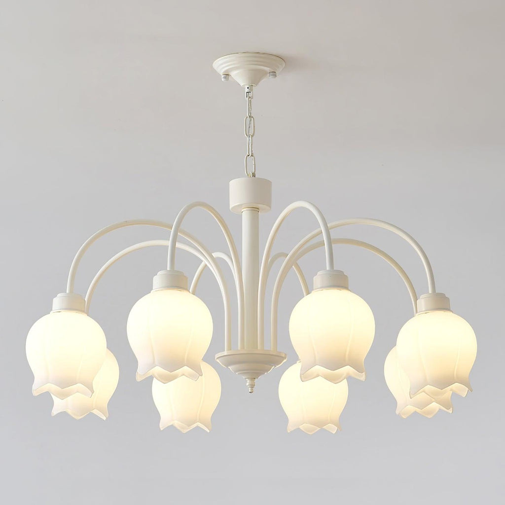 Lustra Chandelier Floral Blanc Élégant - Neutralighting