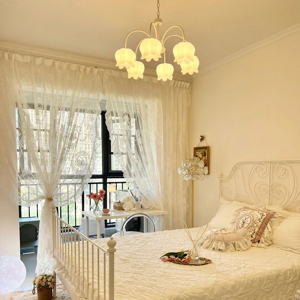 Lustra Chandelier Floral Blanc Élégant - Neutralighting