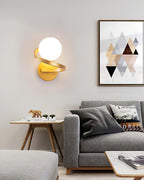 Abner Courbé Moderne Minimaliste Laiton Verre Applique Murale - Neutralighting