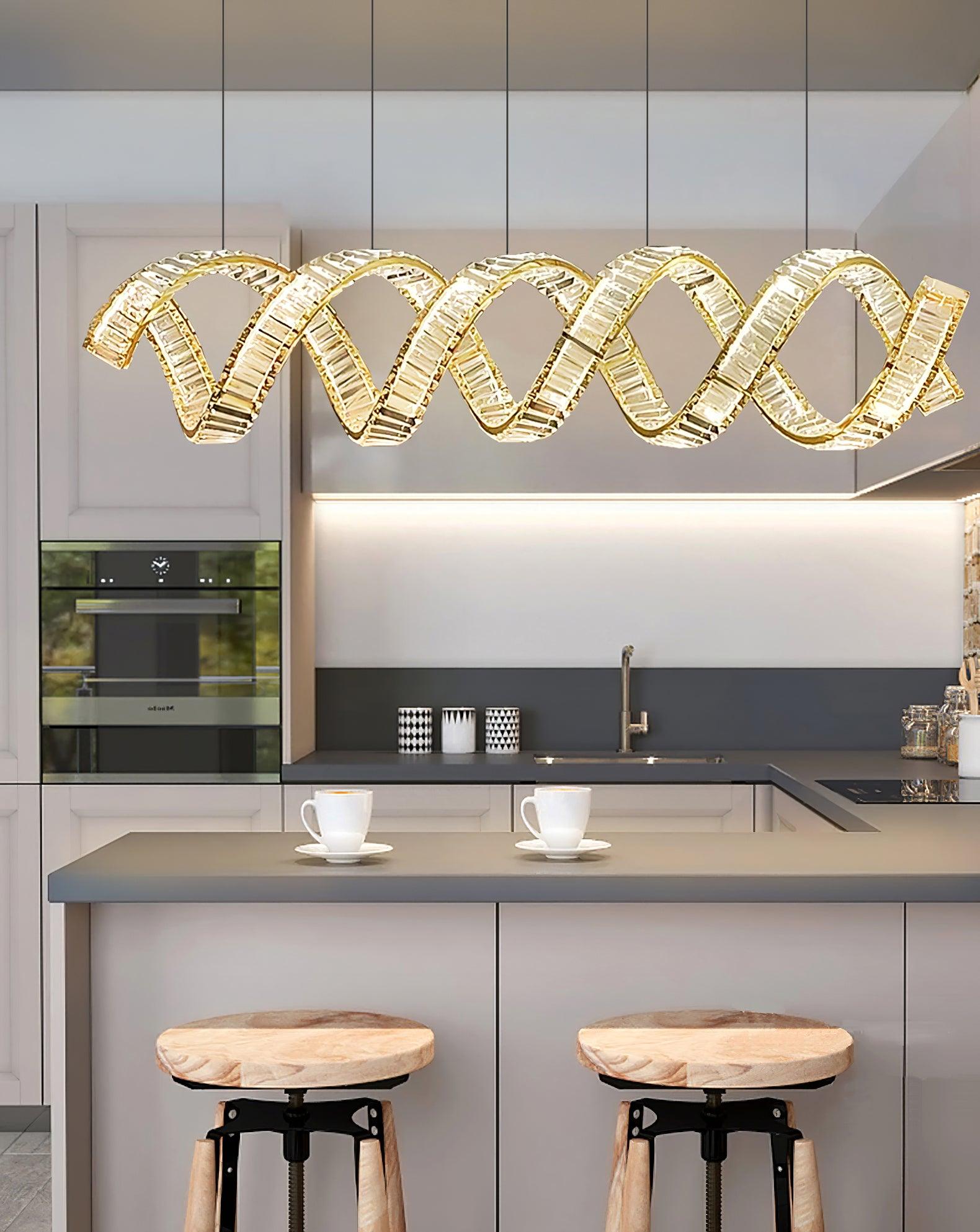 Lustra Lustre Courbé Cristal LED Luxueux - Neutralighting