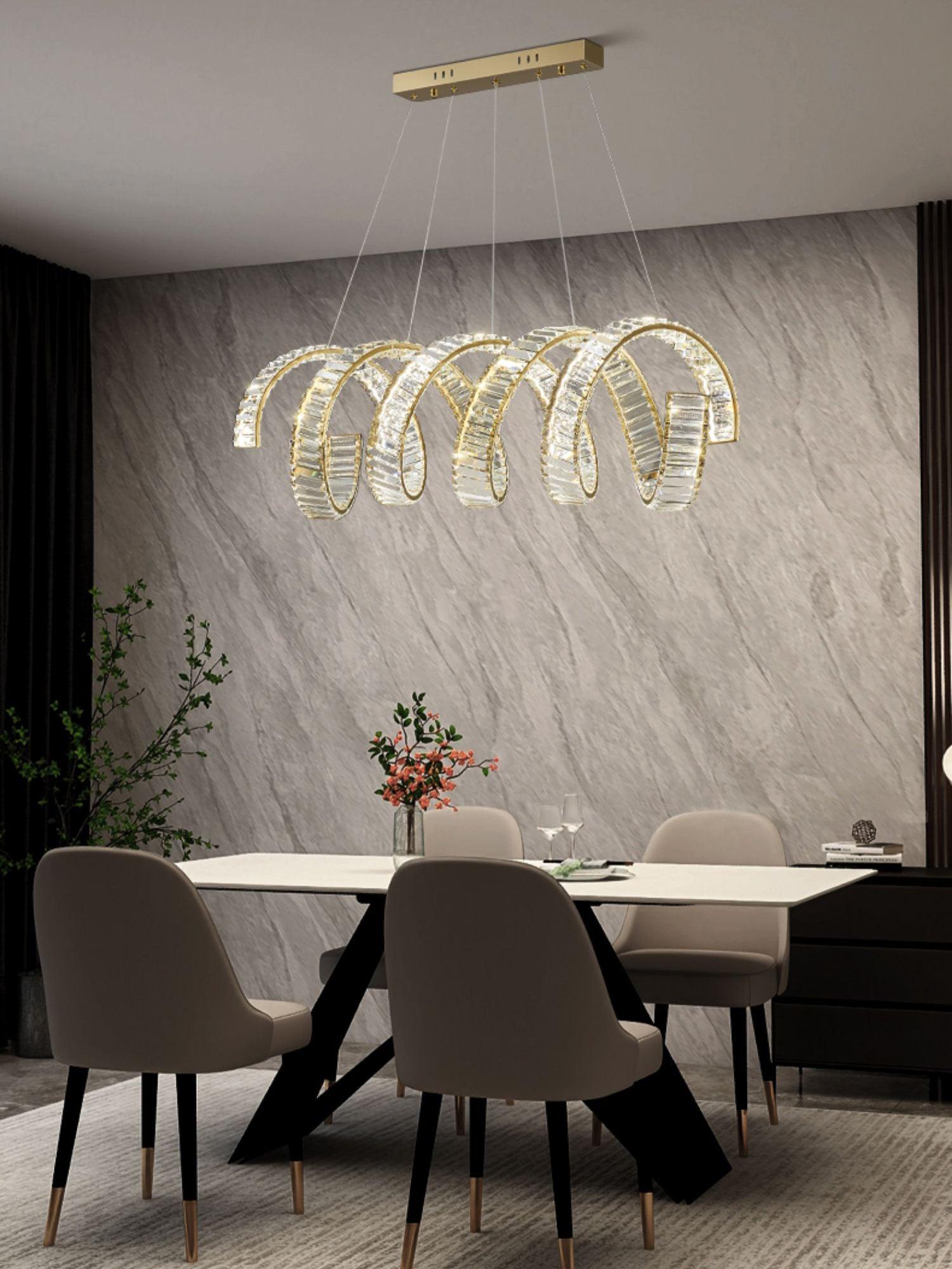 Lustra Lustre Courbé Cristal LED Luxueux - Neutralighting