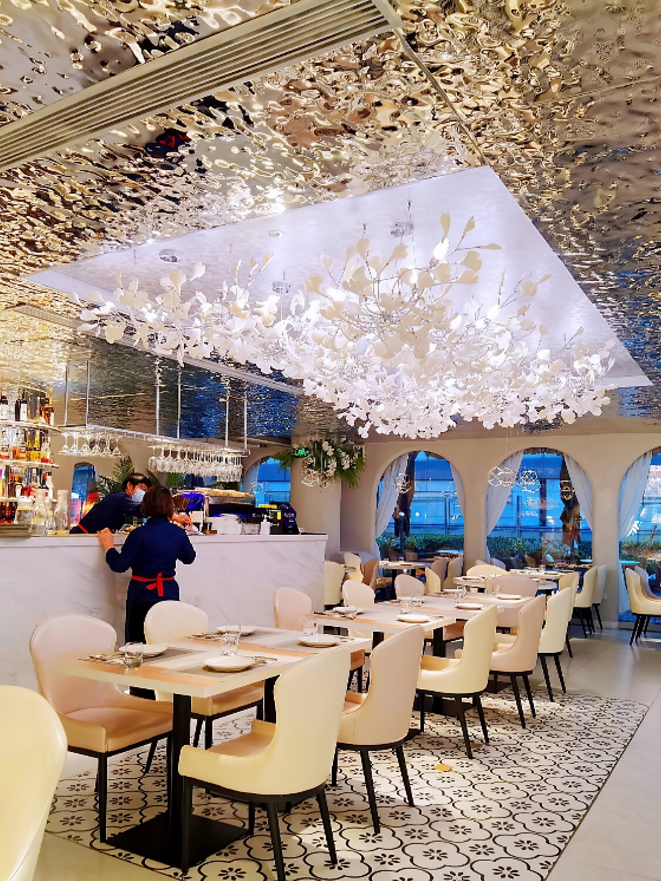Olivia Céramique Gingko Feuille Lustre - Neutralighting