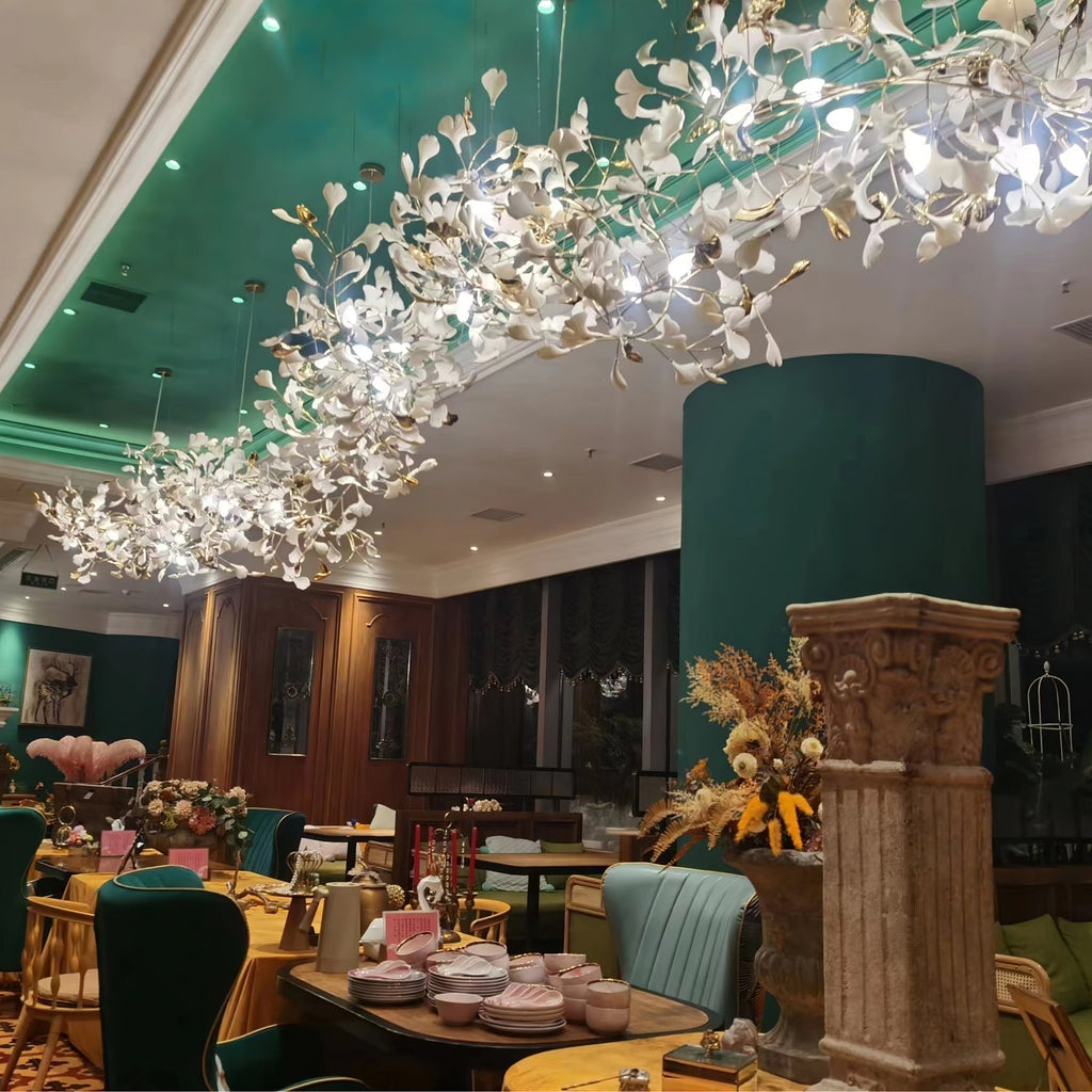 Olivia Céramique Gingko Feuille Lustre - Neutralighting