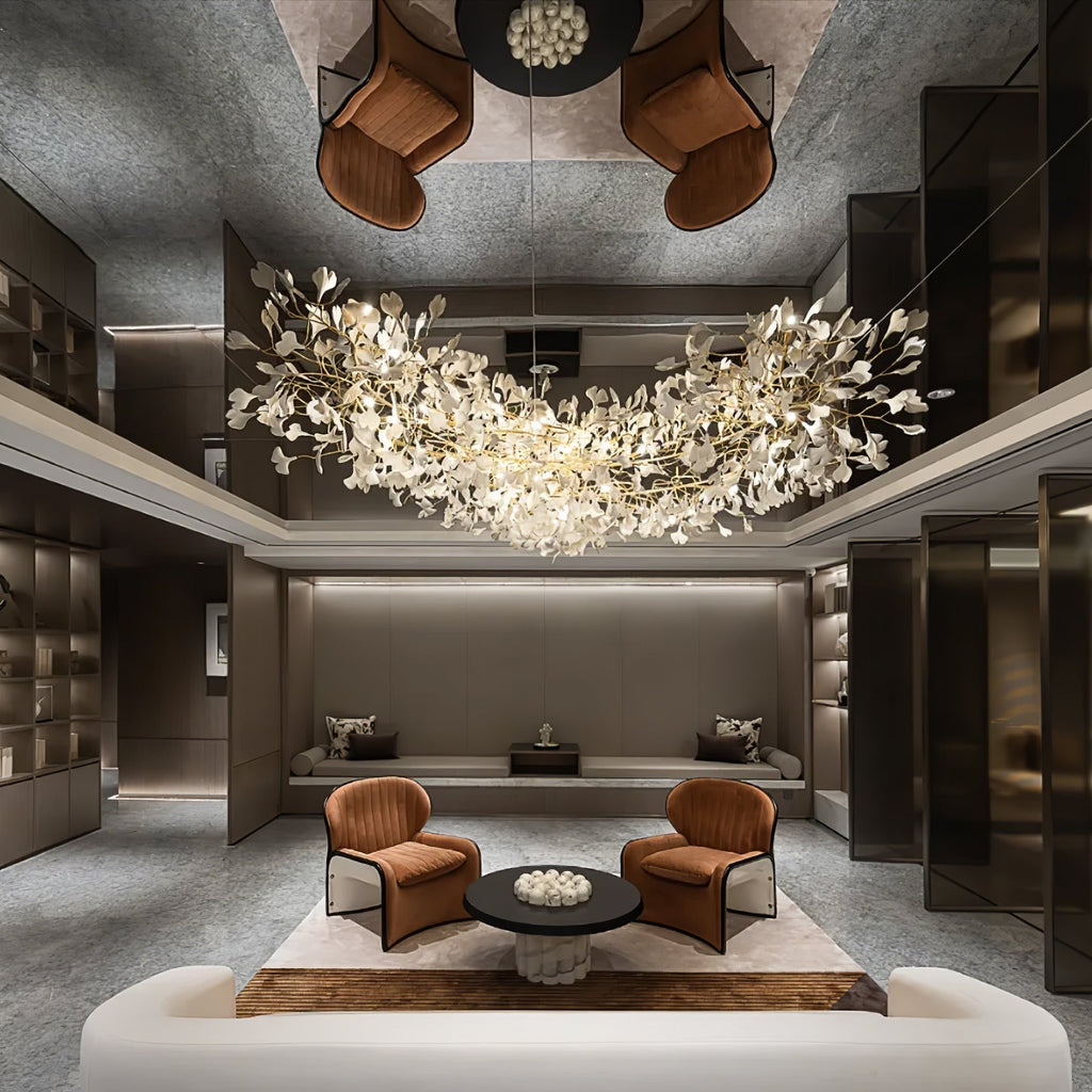 Olivia Céramique Gingko Feuille Lustre - Neutralighting