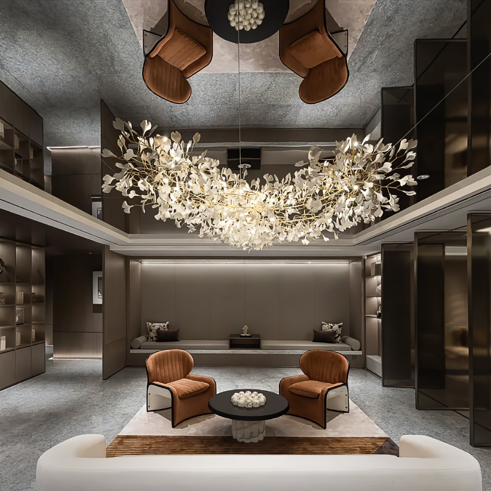 Olivia Céramique Gingko Feuille Lustre - Neutralighting