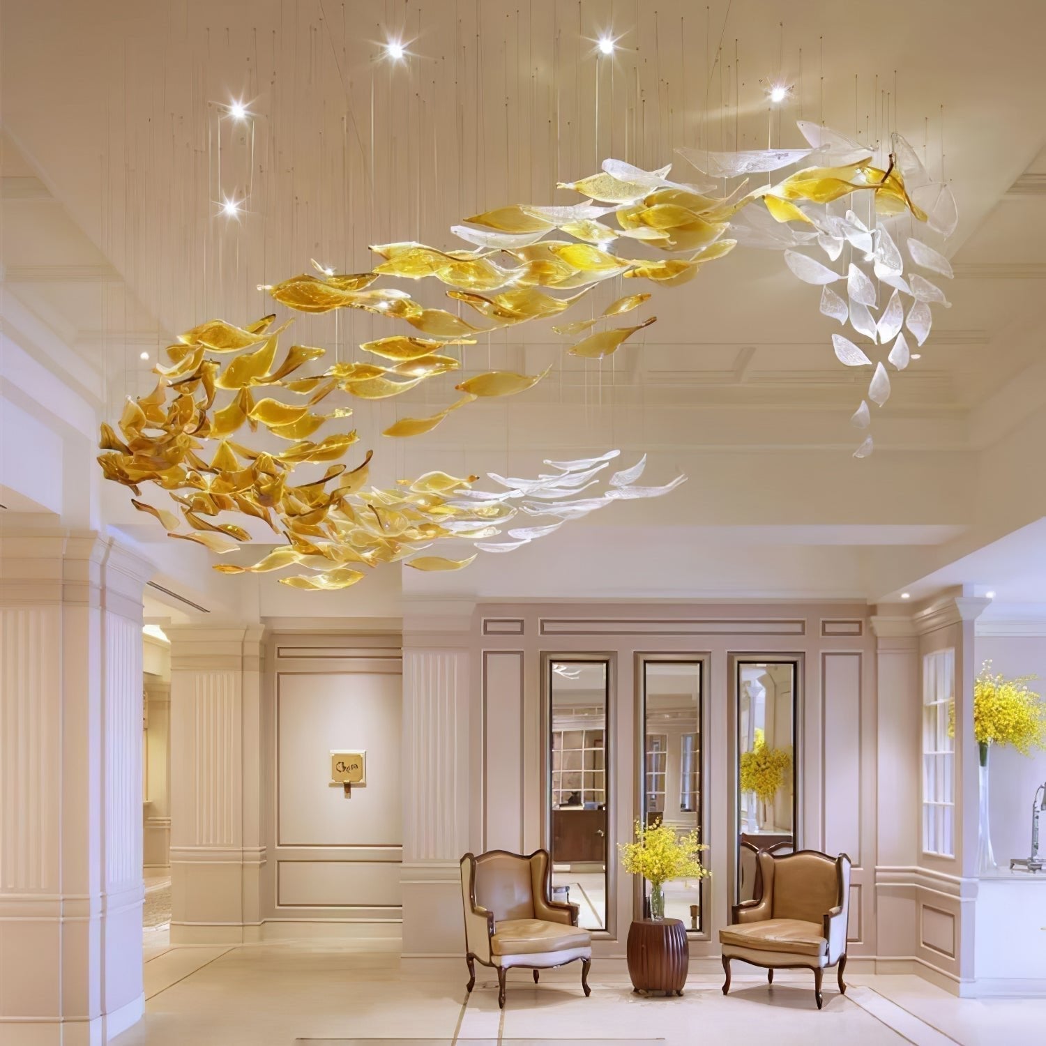 Vamararae Feuille Verre Cascade Lustre - Neutralighting