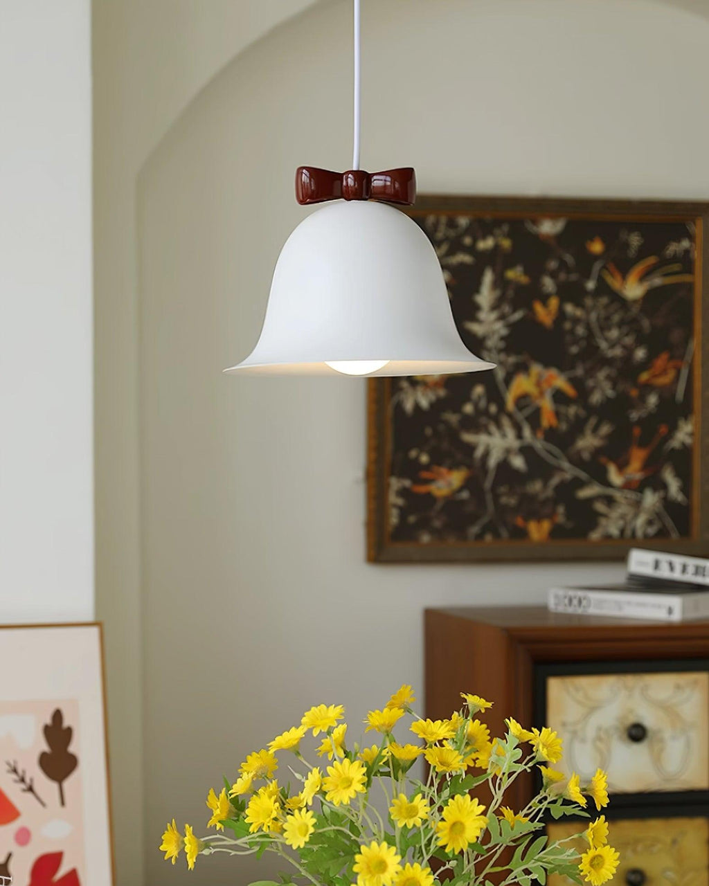 Cloches Mignonnes Lampe Suspendue en Verre avec Nœud Délicat - Neutralighting