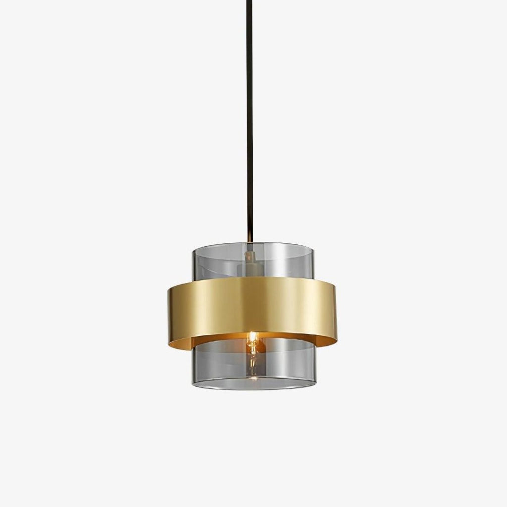 Solara Suspension en Laiton Cylindre Verre Contemporain - Neutralighting
