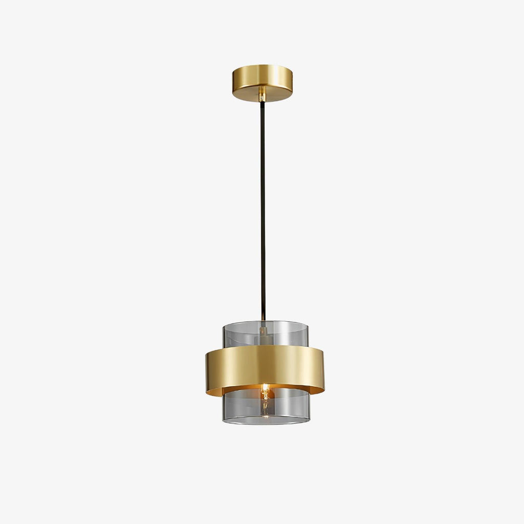 Solara Suspension en Laiton Cylindre Verre Contemporain - Neutralighting