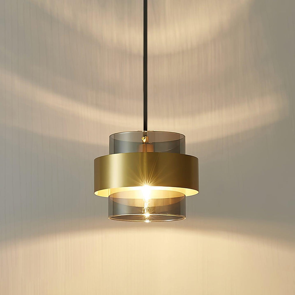 Solara Suspension en Laiton Cylindre Verre Contemporain - Neutralighting