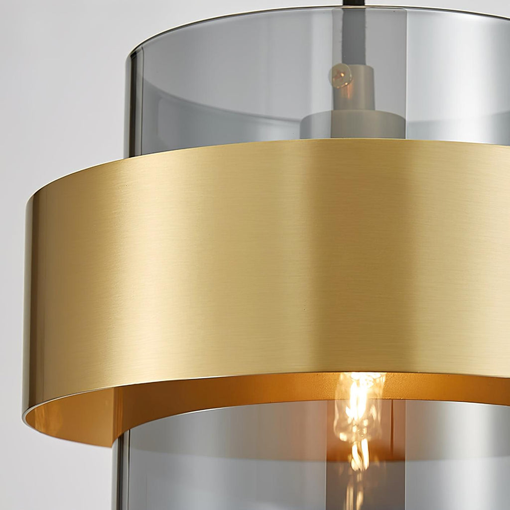 Solara Suspension en Laiton Cylindre Verre Contemporain - Neutralighting
