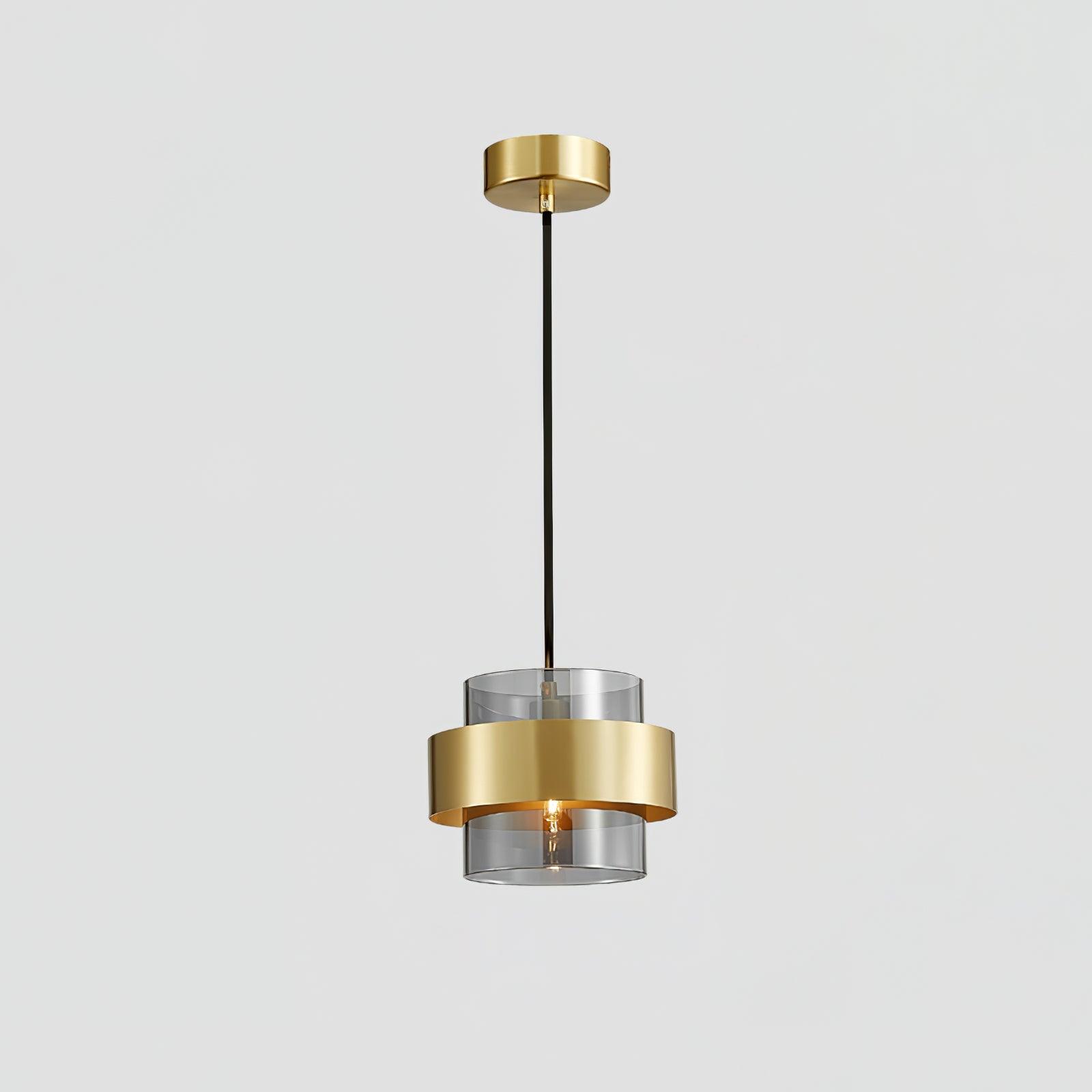 Solara Suspension en Laiton Cylindre Verre Contemporain - Neutralighting