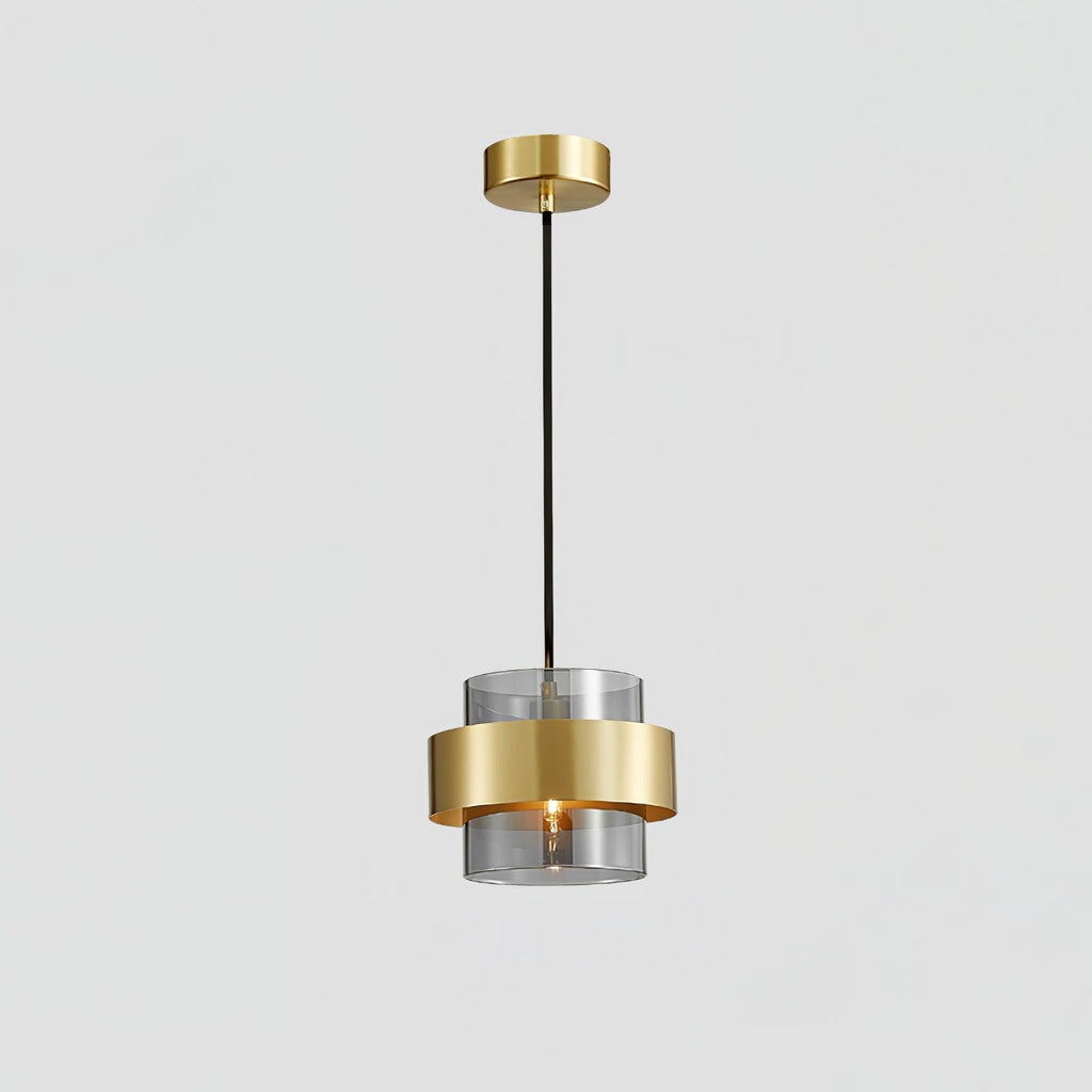 Solara Suspension en Laiton Cylindre Verre Contemporain - Neutralighting