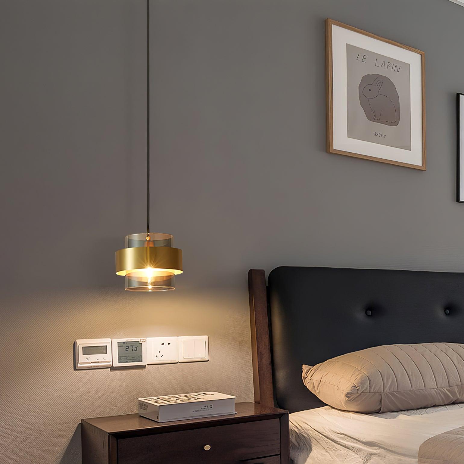 Solara Suspension en Laiton Cylindre Verre Contemporain - Neutralighting
