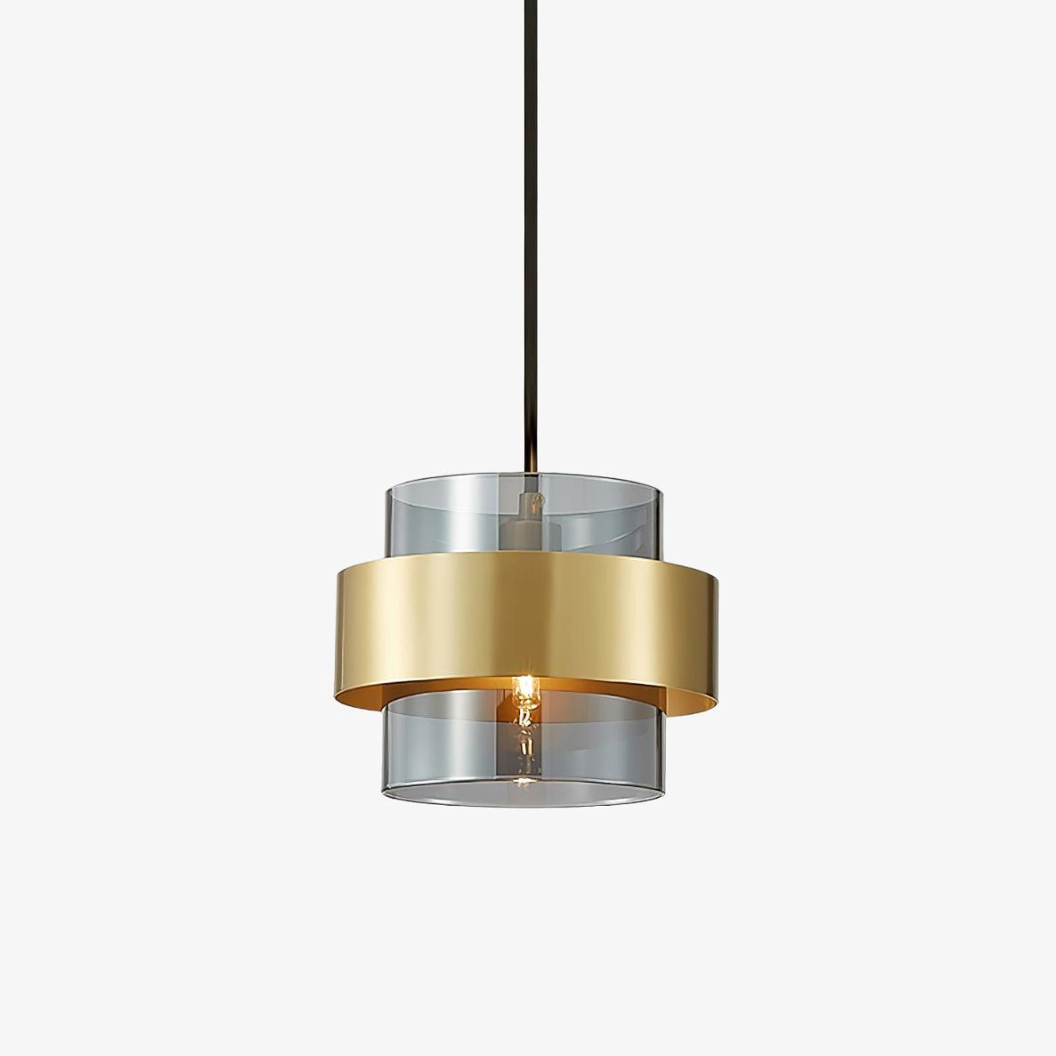Solara Suspension en Laiton Cylindre Verre Contemporain - Neutralighting