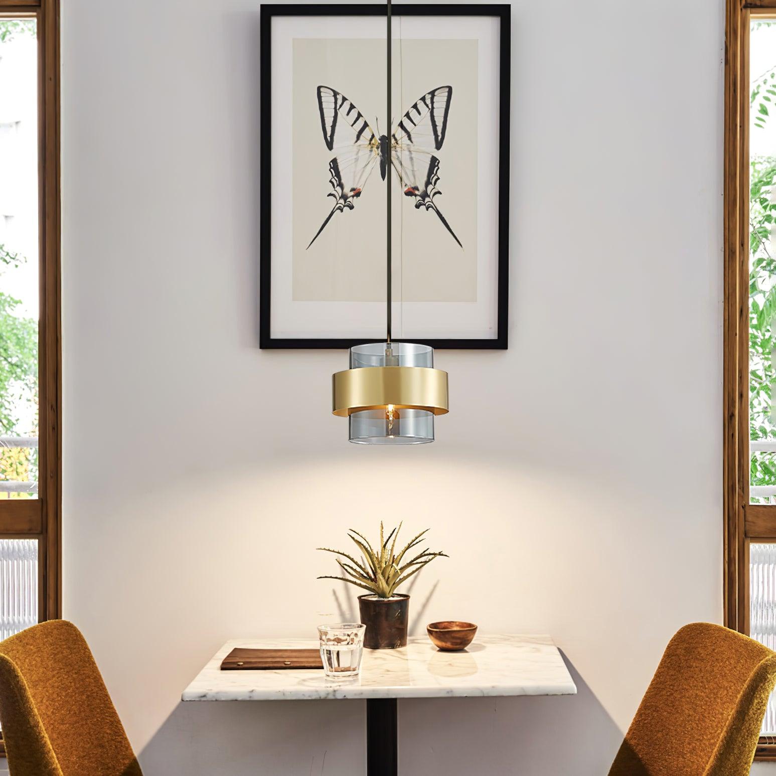 Solara Suspension en Laiton Cylindre Verre Contemporain - Neutralighting