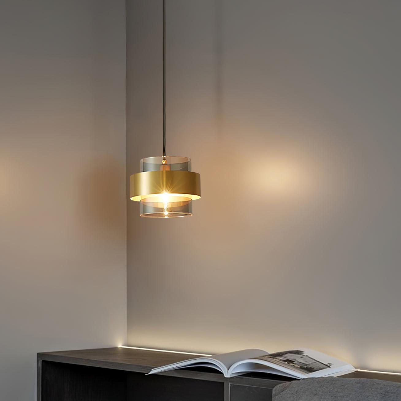 Solara Suspension en Laiton Cylindre Verre Contemporain - Neutralighting