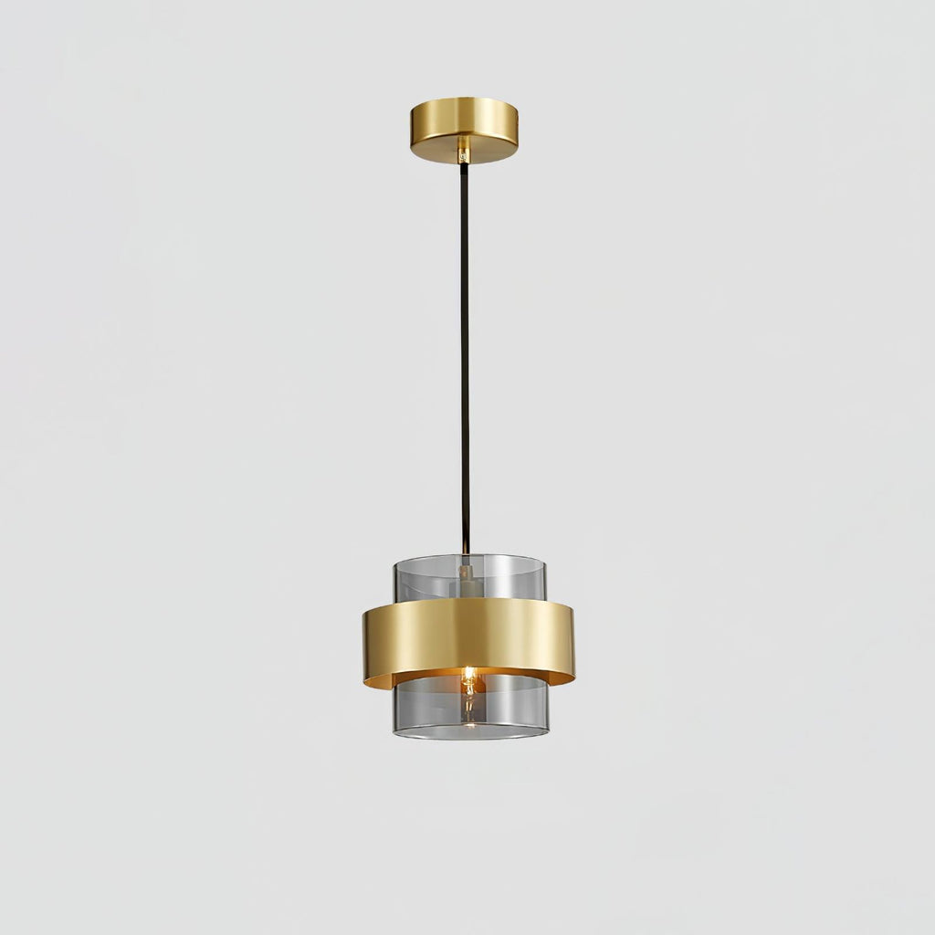 Solara Suspension en Laiton Cylindre Verre Contemporain - Neutralighting