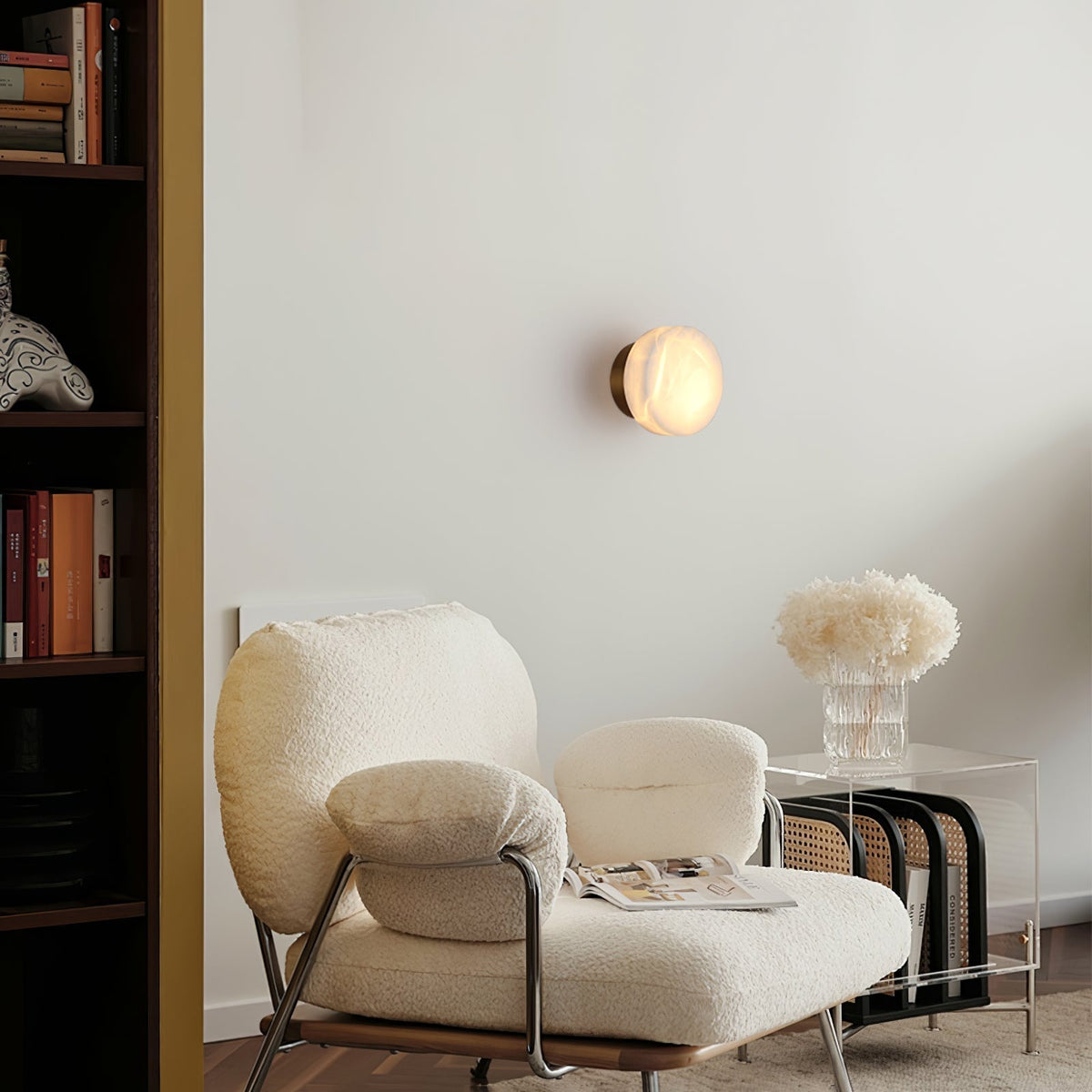 Glim Applique Murale Moderne Minimaliste En Laiton Et Albâtre - Neutralighting