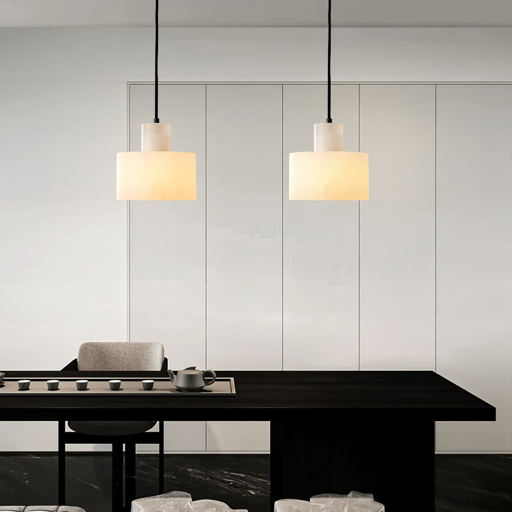 Alabaster Suspension Double Cylindrique - Neutralighting
