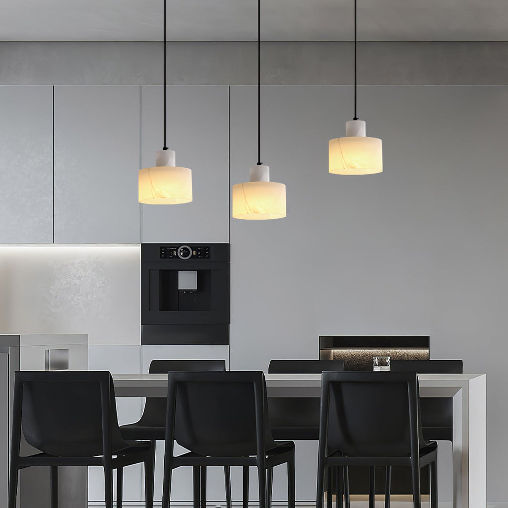 Alabaster Suspension Double Cylindrique - Neutralighting