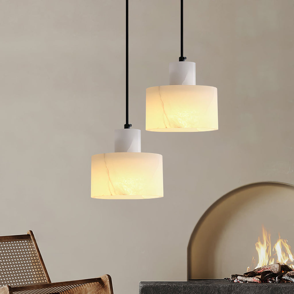 Alabaster Suspension Double Cylindrique - Neutralighting