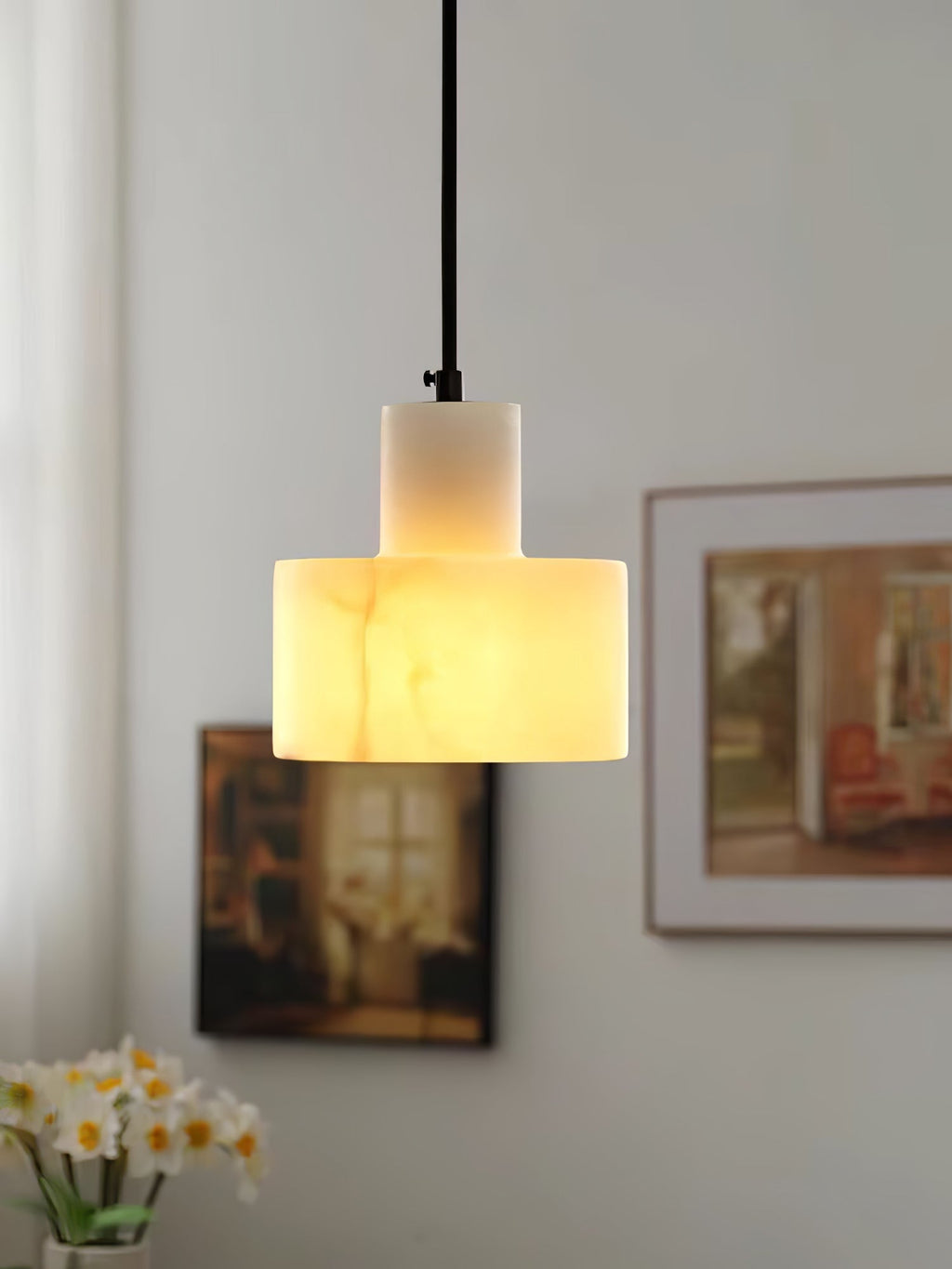 Alabaster Suspension Double Cylindrique - Neutralighting