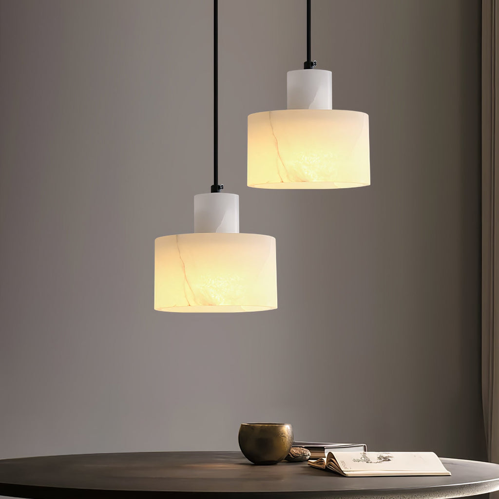 Alabaster Suspension Double Cylindrique - Neutralighting